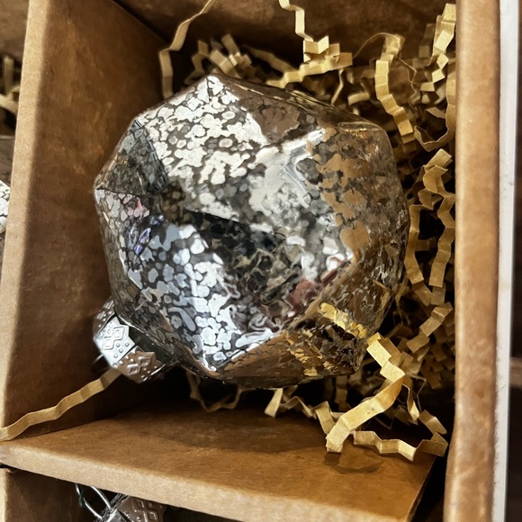 Mercury blown glass dipped silver mercury ornaments set of 4 Pottery Barn. 3.5” - Picture 7 of 8